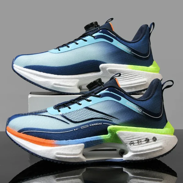 Mens Sports Running Shoes Rotating Knob Hollow Support Wear-resistant Breathable Tennis Shoes Mesh Comfortable Sneakers Man - Image 6