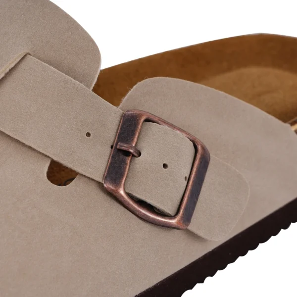 SUFU Leather Birkenstocks Women's New All-in-one Flat Slip-on Beanie Shoes Women Wear Vintage Single Shoes - Image 3