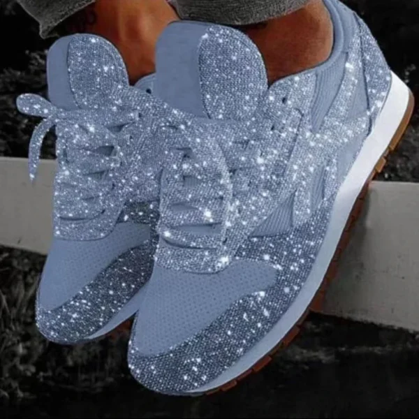 Woman Sneakers Shining Glitter Autumn Shoes Woman Platform Trainers Ladies Silver Shoes Tenis Feminino Red Blue Platform Shoes - Image 3