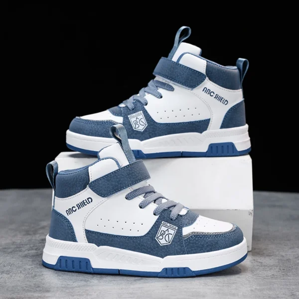 Kids Board Casual Shoes High Top Boys Girls Sneakers Leather Waterproof Non-slip Sport Shoes Children Toddler Casual Shoes 28-39