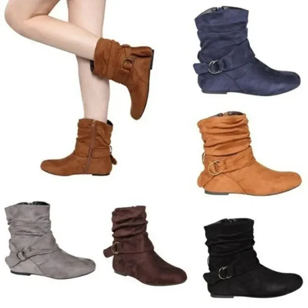 2022 Winter Shoes Women Boots Casual Lightweight Ankle Boots Plus Size Comfortable Soft Bottom Flats Women Couple Botas De Mujer - Image 2