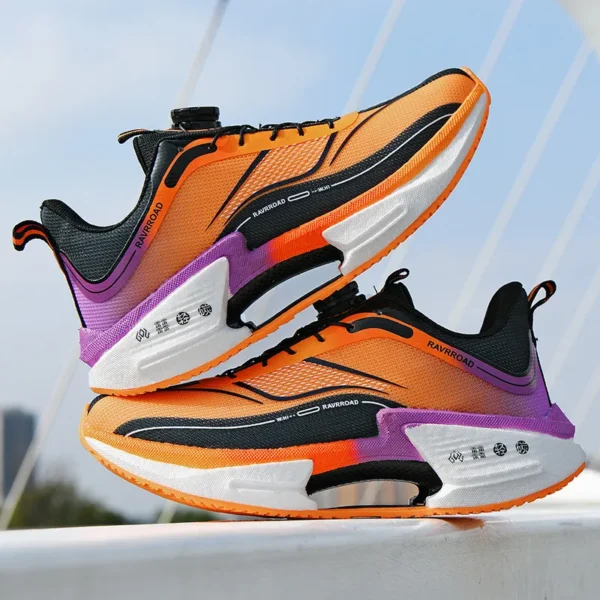 Mens Sports Running Shoes Rotating Knob Hollow Support Wear-resistant Breathable Tennis Shoes Mesh Comfortable Sneakers Man - Image 5