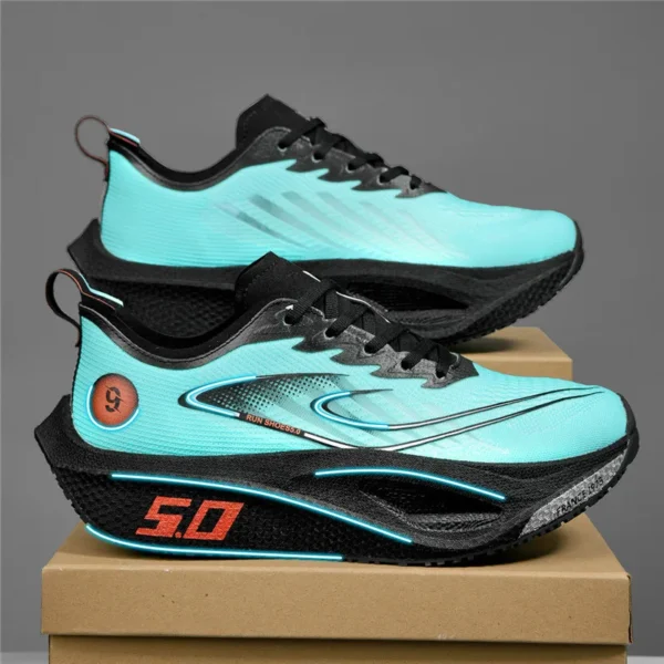 Men's Sports Shoes Cushioning Non-Slip Flat Wear Resistant Sneakers Mesh Breathable Platform Soft Running Shoes for Man
