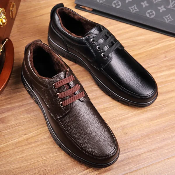 Hot Sale Men Genuine Leather Casual Shoes Soft Sole Lace-up Luxury Brand Middle-aged Old Man Dad Lightweight Loafers Shoes - Image 6