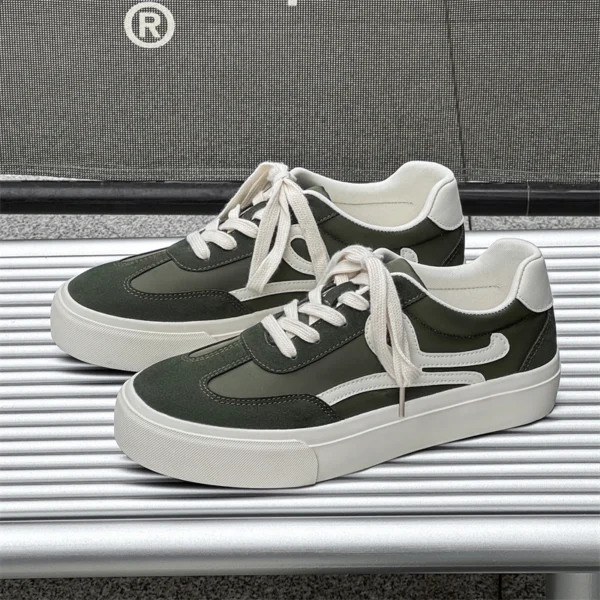 2025 New Red Men's Vulcanized Shoes Casual Platform Sports Shoes Retro Flat Harajuku School Net Canvas Shoes Fashion Men's Shoes - Image 2